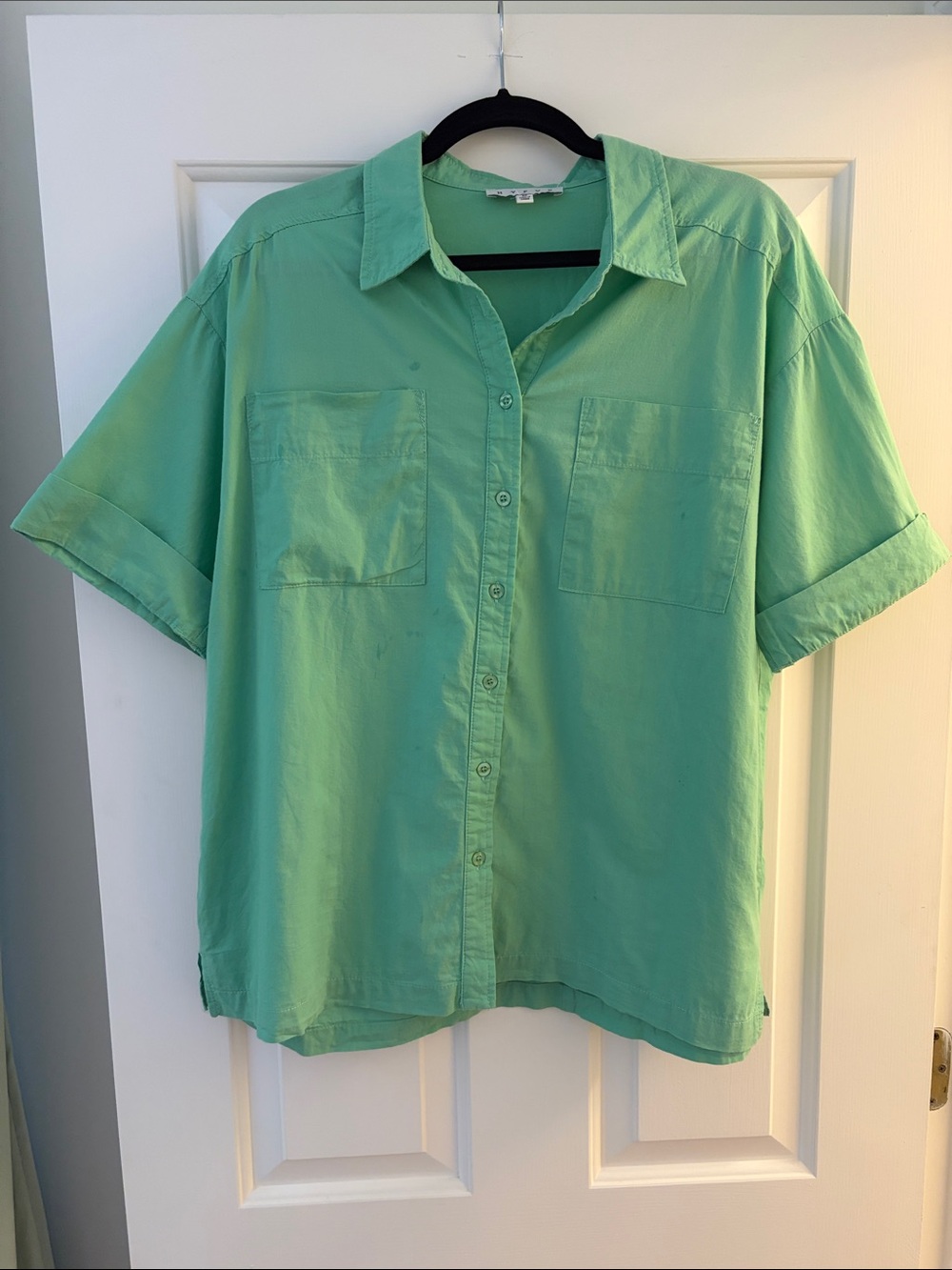 Lightweight Green Button-Up Shirt Top from Boutique